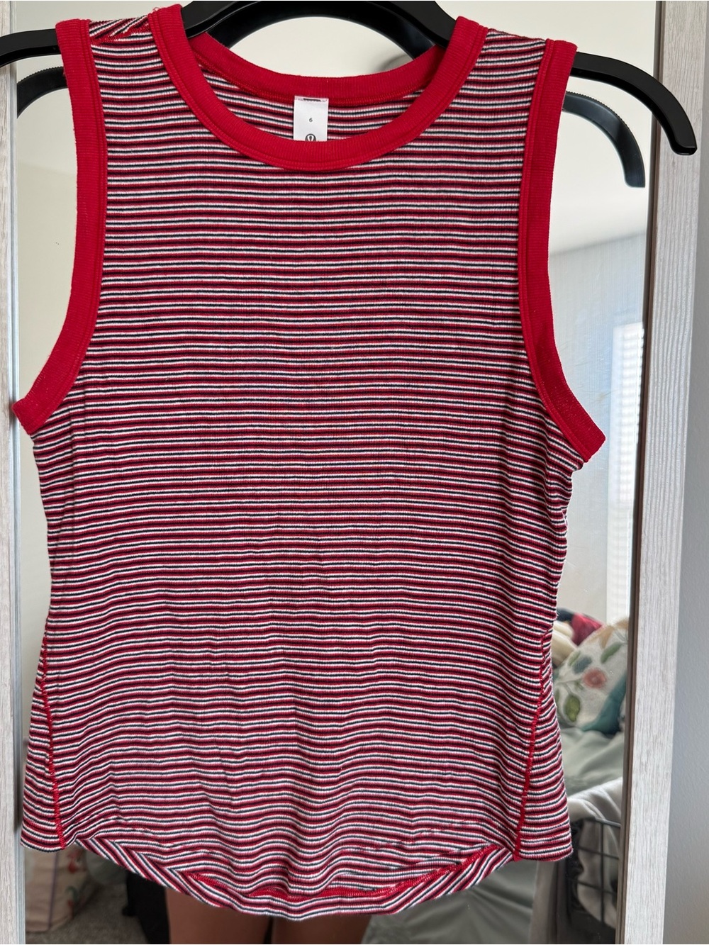 lululemon athletica Red Striped Tank Top